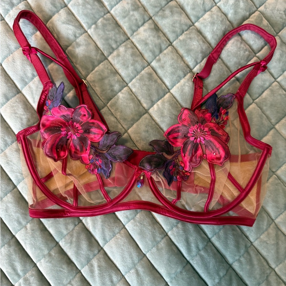 Honey Birdette 34G Marymay Pink and Purple Floral Bra